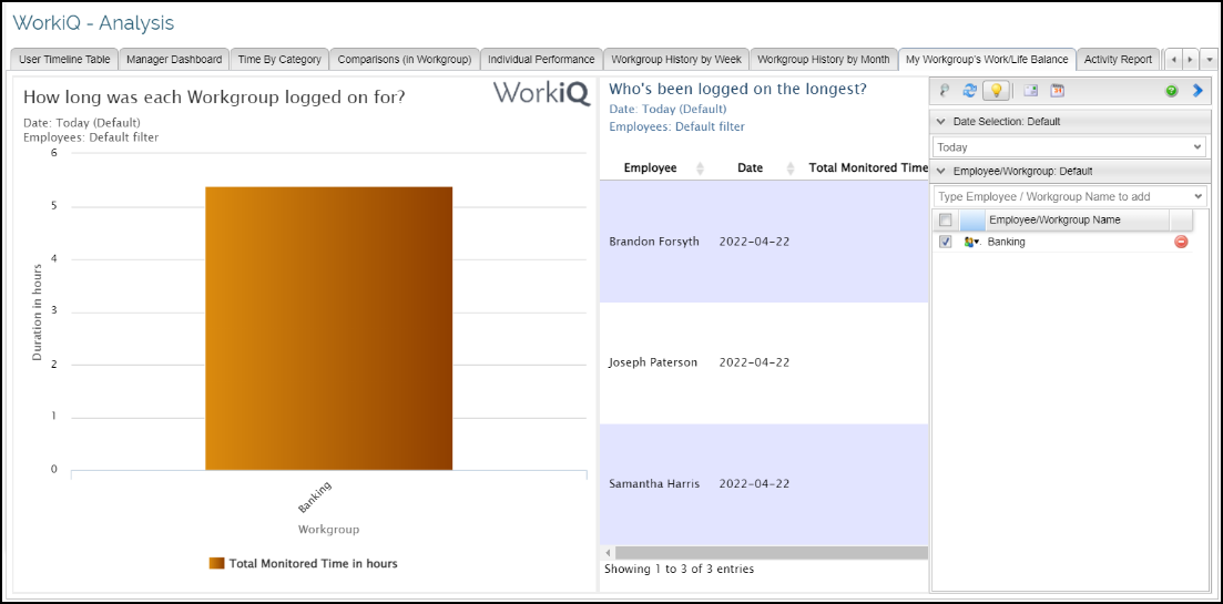 Workgroup worklife balance