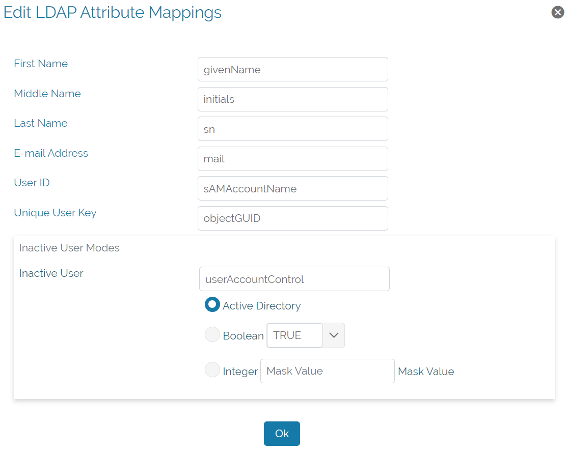 Edit LDAP settings